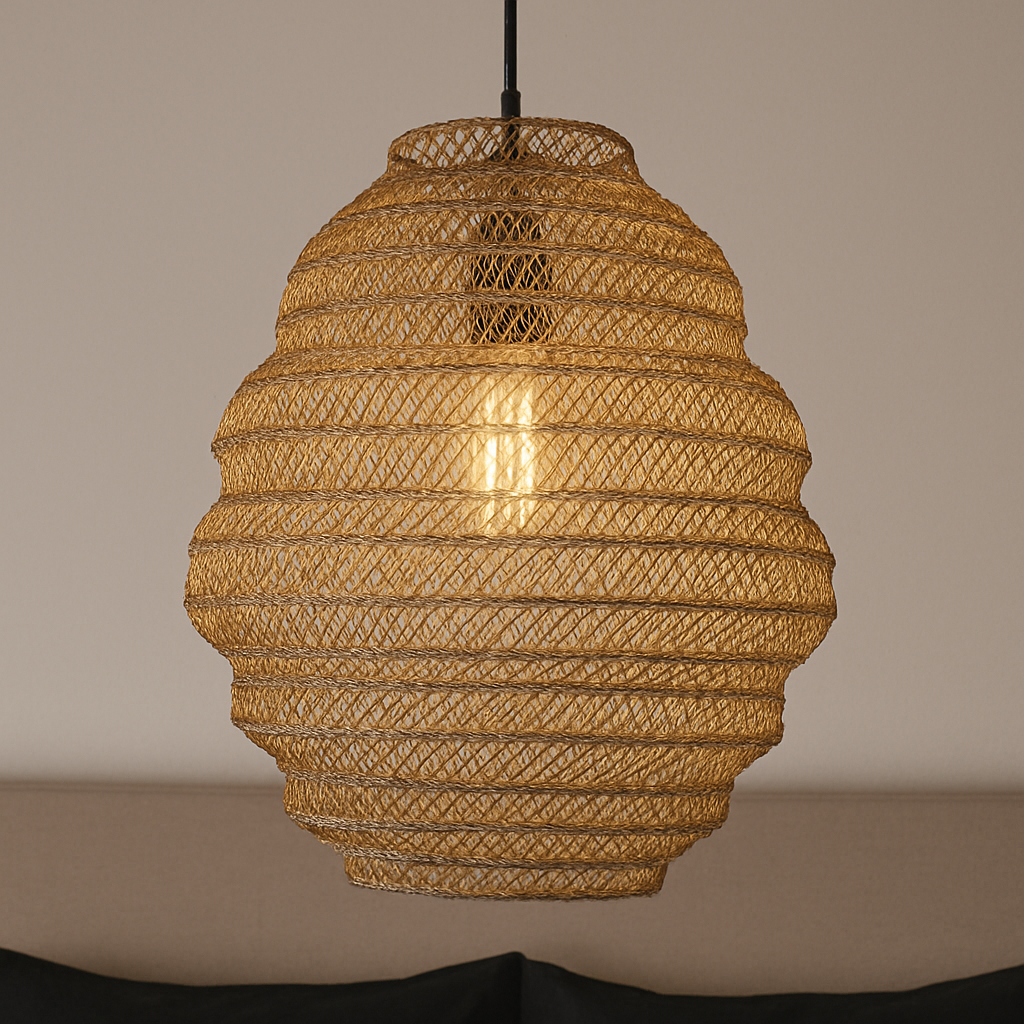 CGC CASABLANCA Medium Matt Gold Mesh Moroccan Metal Ceiling Pendant Light and Lamp Shade