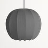 Gray spherical pendant lamp on a white background