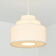 Beige pendant light on a gray background