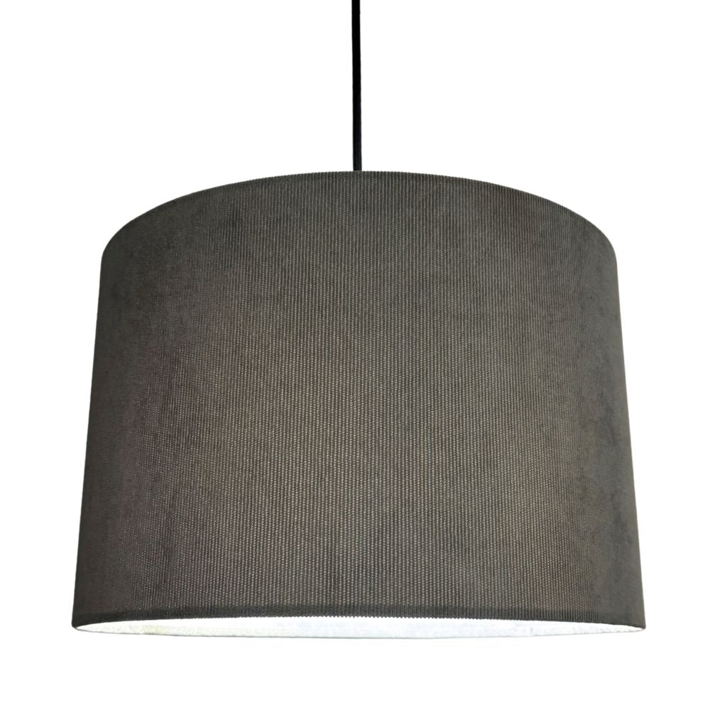 CGC LOLA Grey Corduroy 30cm Lampshade Matching Silk Inner