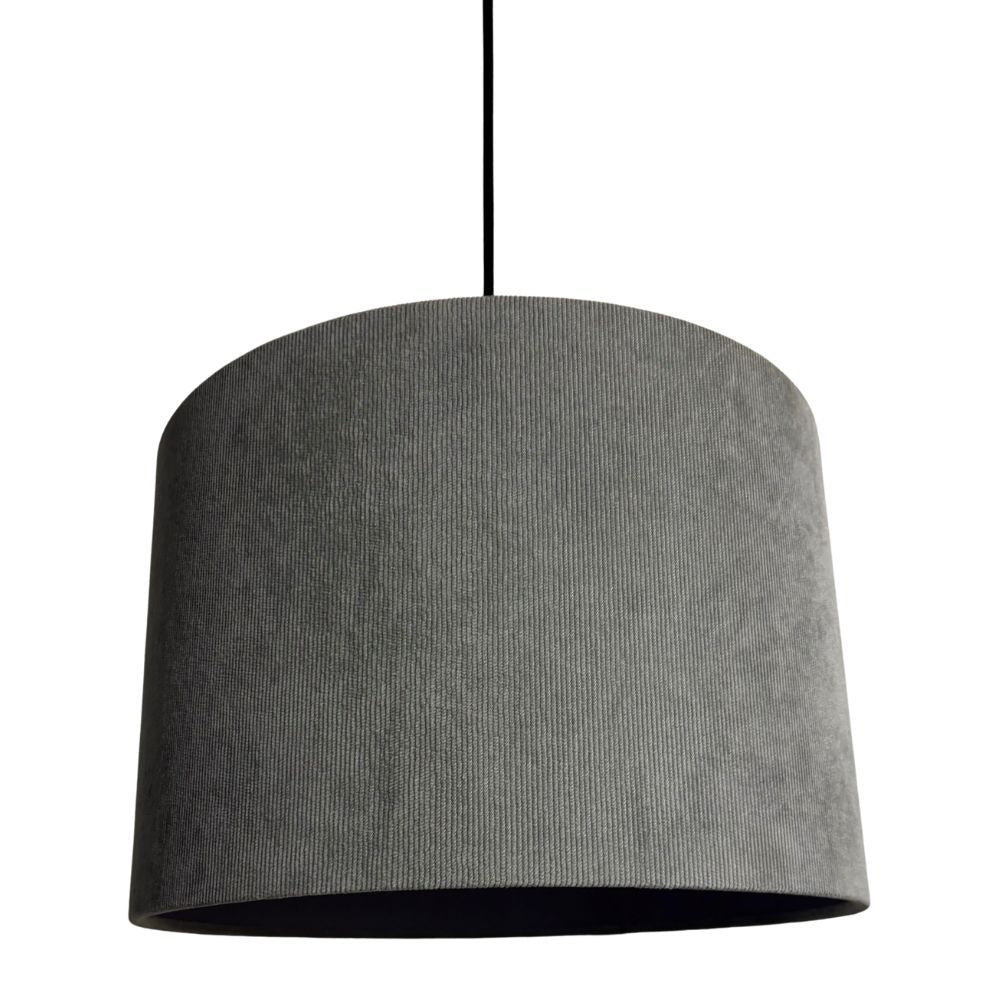 CGC LOLA Grey Corduroy 30cm Lampshade Matching Silk Inner