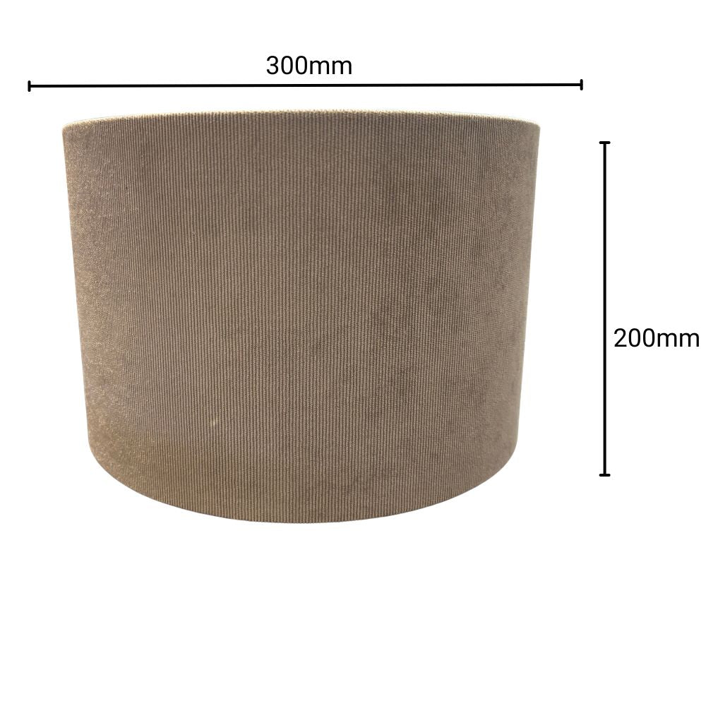 CGC LOLA Grey Corduroy 30cm Lampshade Matching Silk Inner