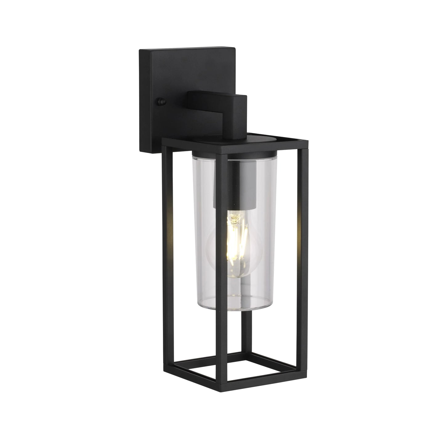 If you’re looking for a modern take on a traditional outdoor wall light, this black lantern wall light with clear diffuser is perfect for adding style and protection for your home. This classic design with a contemporary twist, styled with a metal lantern shape and fitted with a cylinder diffuser that allows the light to shine effectively.
