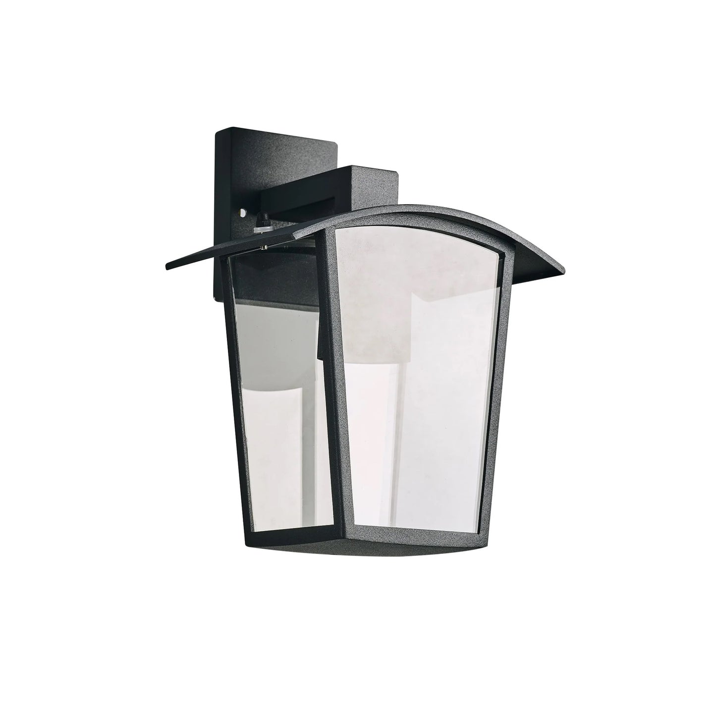 If you’re looking for a modern take on a traditional outdoor wall light, this black lantern wall light with clear diffuser is perfect for adding style and protection for your home. This classic design with a contemporary twist, styled with a metal lantern shape and fitted with clear polycarbonate diffusers that allows the light to shine effectively. This product also contains an imposing black finish, making it ideal for any home design - adding a statement to any wall it fits in