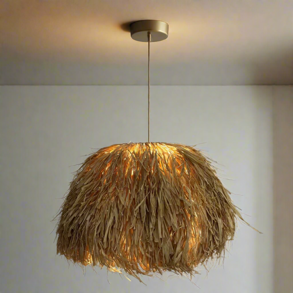 CGC Gilli Large Natural Raffia Grass 67 cm Lampshade Easy Fit Pendant Light Shade