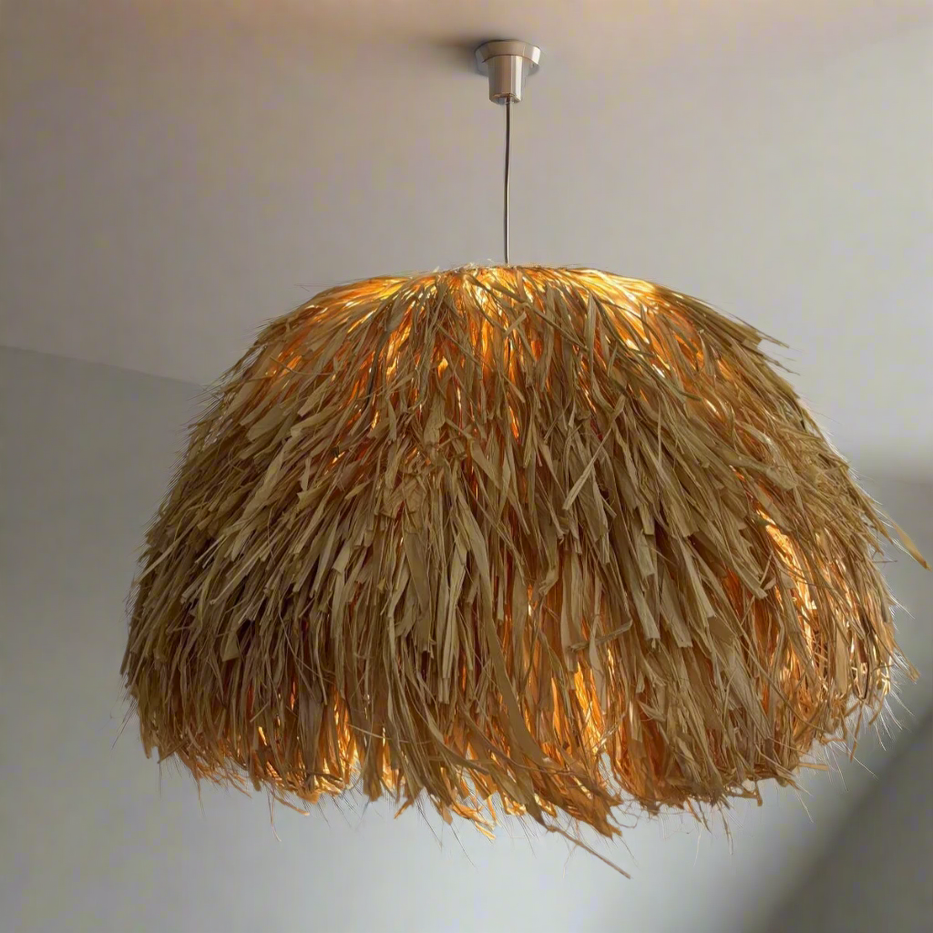 CGC Gilli Large Natural Raffia Grass 67 cm Lampshade Easy Fit Pendant Light Shade