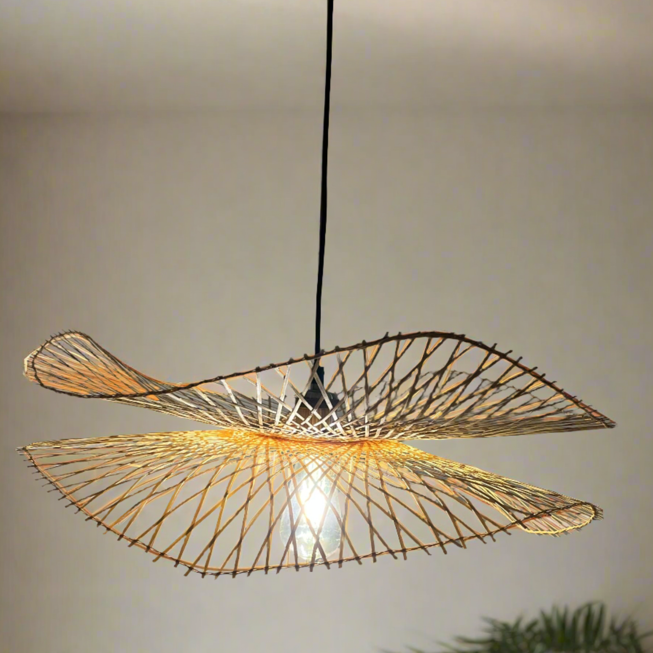 CGC TULUL Duo Large 56cm Bamboo Lamp Shade Easy Fit Lampshade