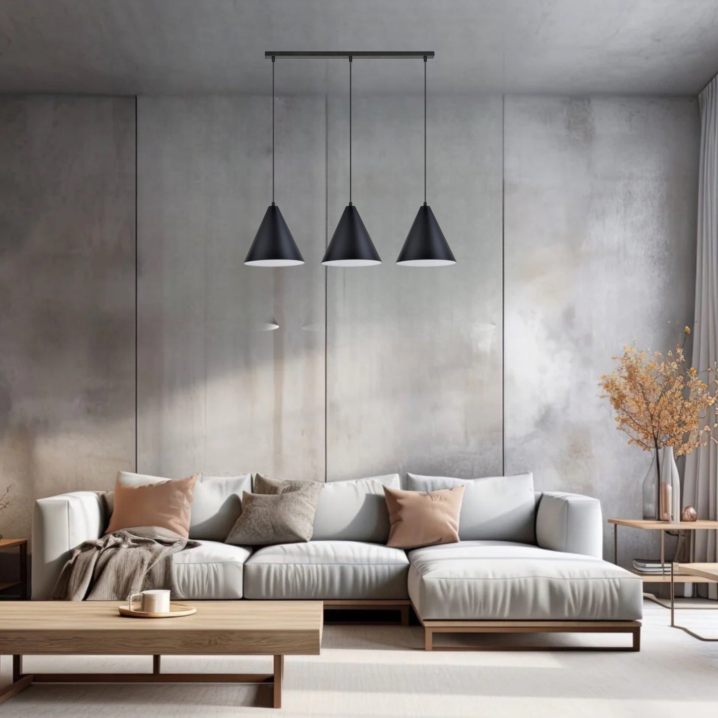 Accentuate your interior with a unique industrial style hanging lamp from the REBEL series. Made of durable steel, the lamp is characterized by a minimalist form. The black conical lampshade with a white interior not only adds character, but also optimizes light dispersion, providing pleasant, warm lighting. The perfect complement to modern spaces with a raw character.