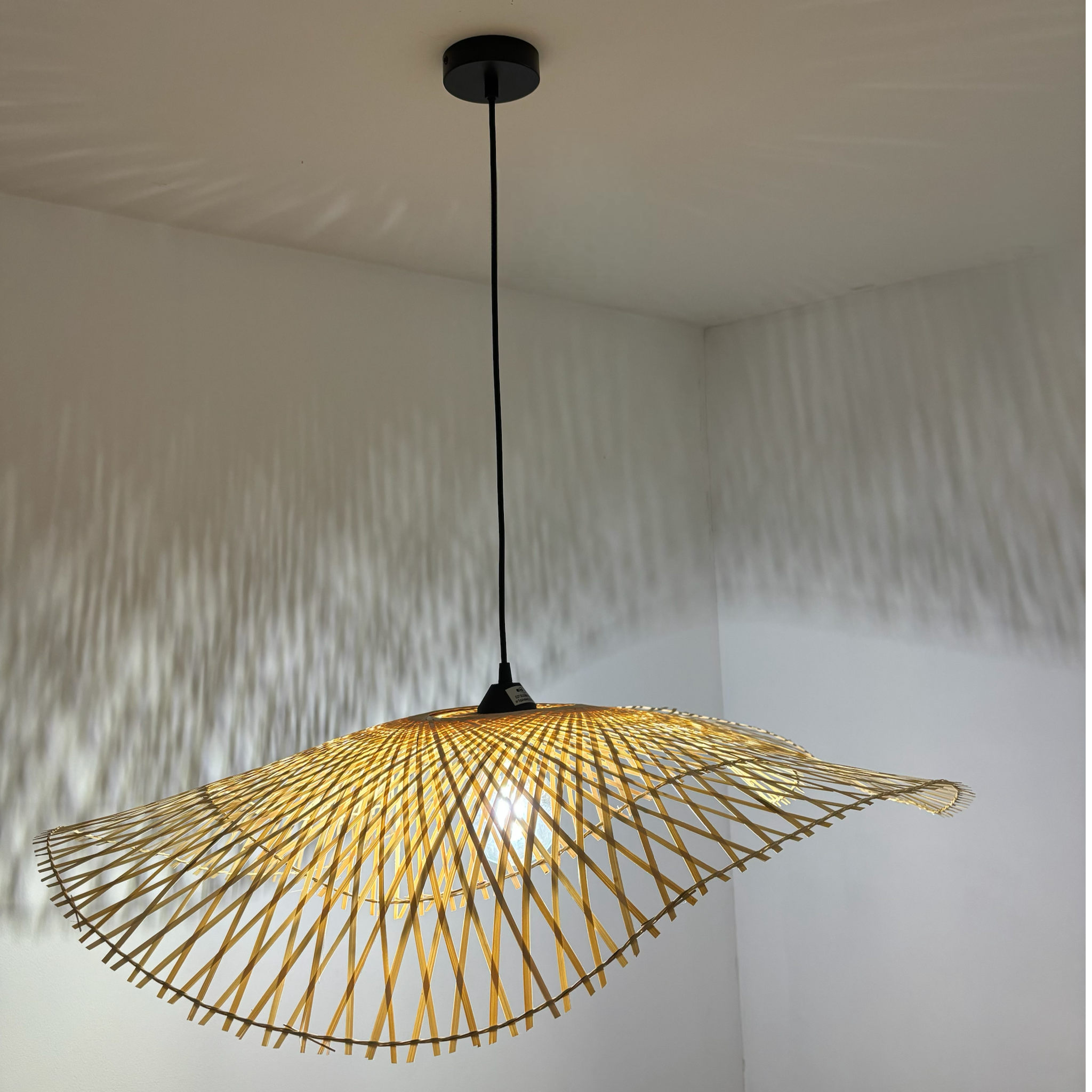 CGC TULUL Duo 80cm & 56cm Natural Bamboo Wave Easy Fit Lampshade