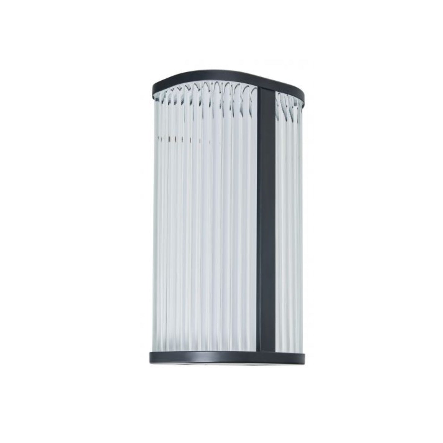 CGC ANAIS Matt Black 8W LED Wall Light Ribbed Diffuser