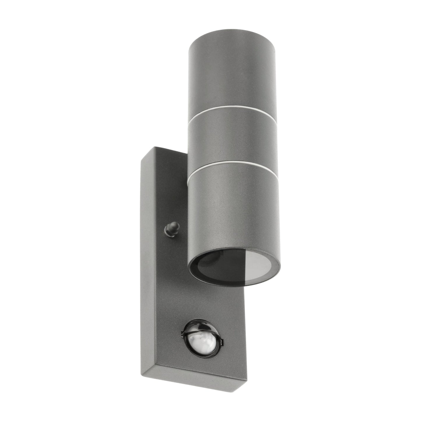 Our Mia outdoor single down light is modern and stylish in its appearance. It comes in a cylinder design mounted on a rectangle back plate complete with clear glass diffuser and built in PIR motion sensor. It is designed for durability and longevity with its robust material producing a fully weatherproof and water resistant light fitting
