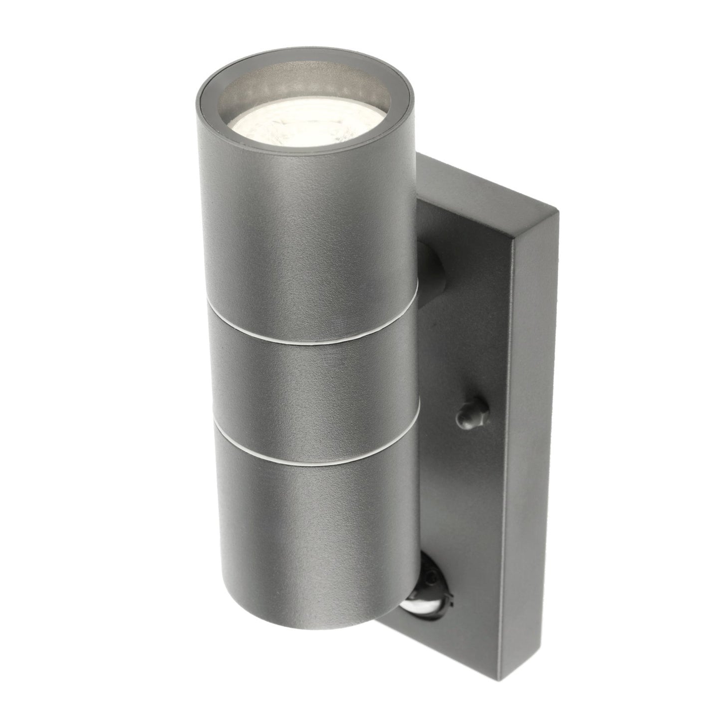 Our Mia outdoor single down light is modern and stylish in its appearance. It comes in a cylinder design mounted on a rectangle back plate complete with clear glass diffuser and built in PIR motion sensor. It is designed for durability and longevity with its robust material producing a fully weatherproof and water resistant light fitting