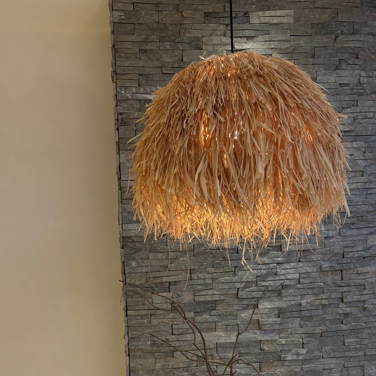 CGC Gilli Large Natural Raffia Grass 67 cm Lampshade Easy Fit Pendant Light Shade