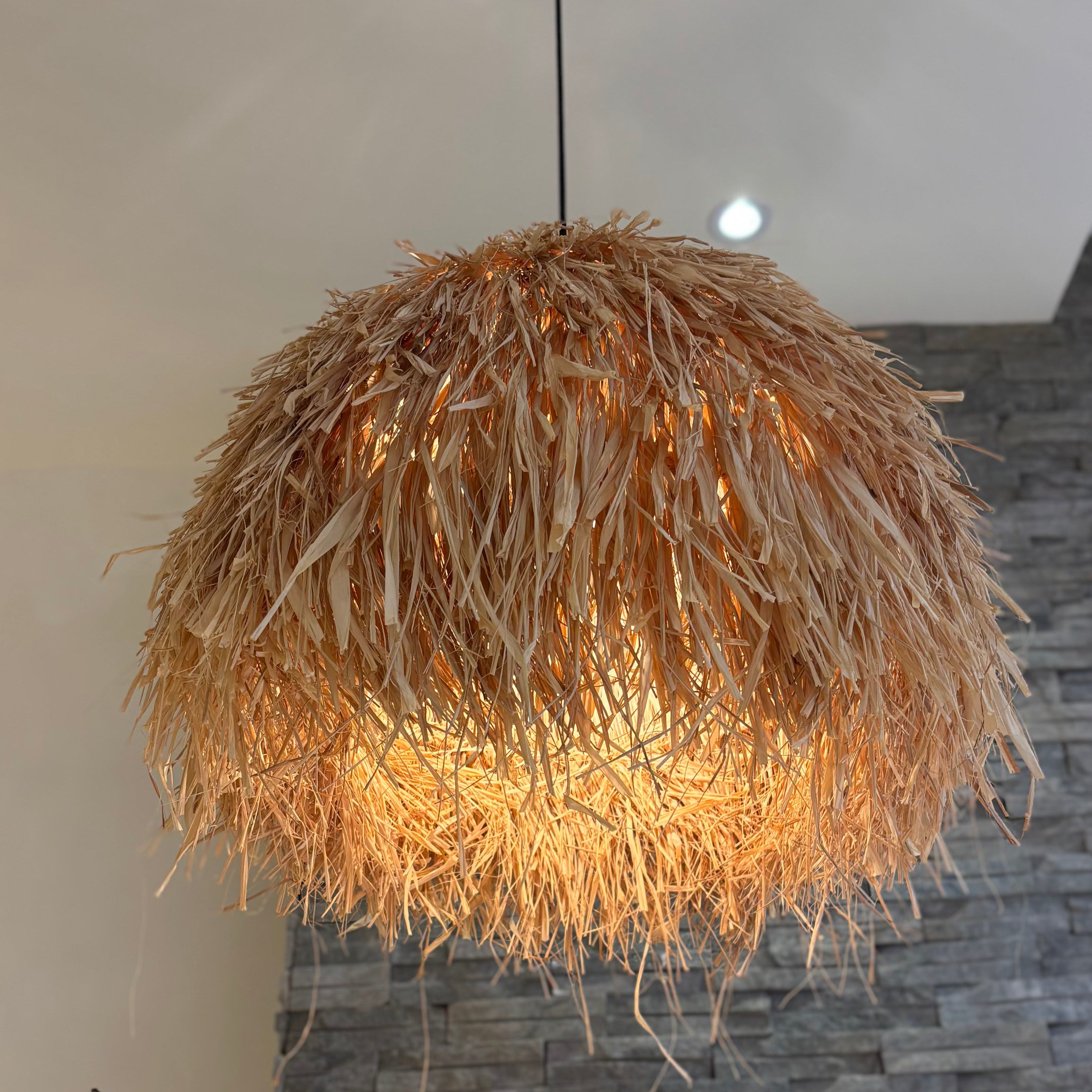 CGC Gilli Large Natural Raffia Grass  67 cm Lampshade Easy Fit Pendant Light Shade