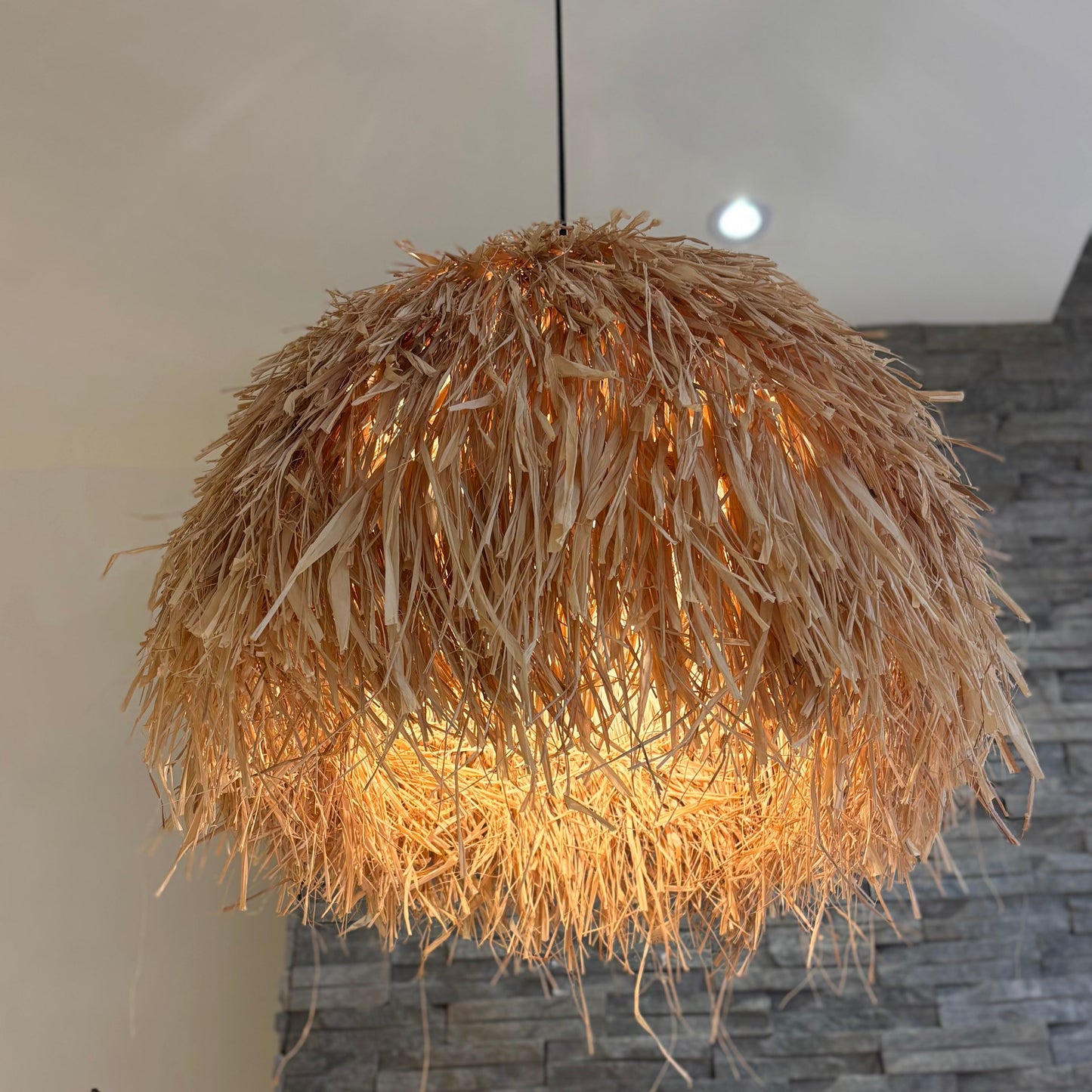 CGC Gilli Large Natural Raffia Grass 67 cm Lampshade Easy Fit Pendant Light Shade