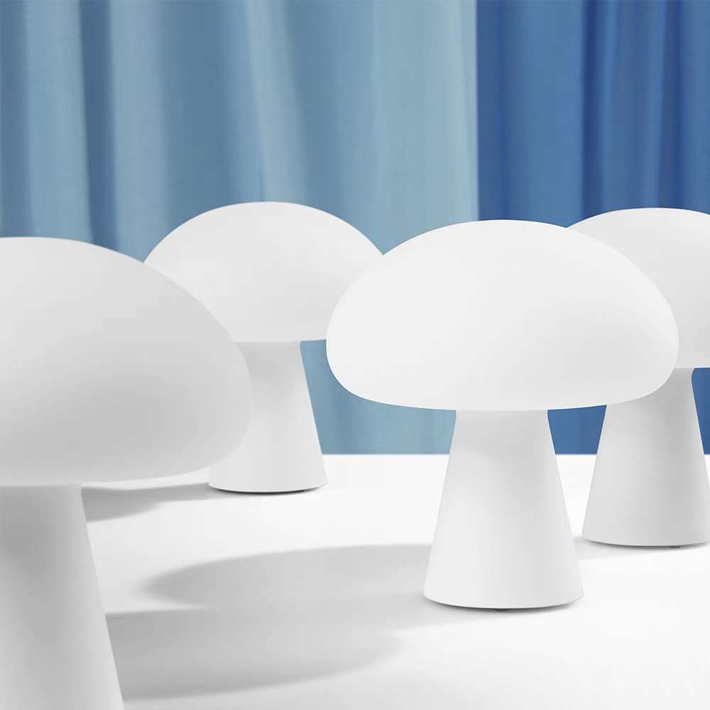 CGC PANDORA White Frosted Mushroom Table Lamp