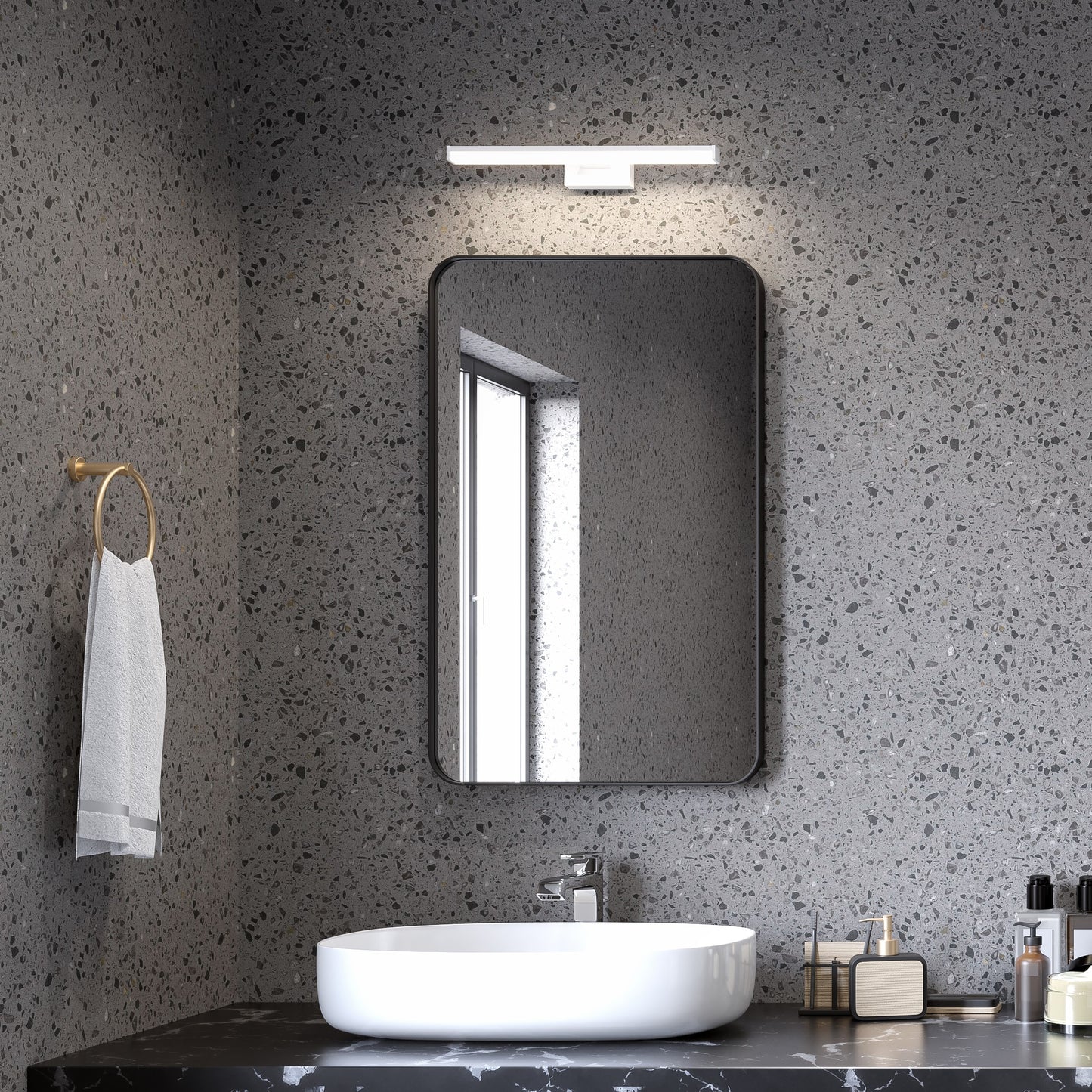 CGC TANI White Bathroom Mirror Wall Light IP44 4000k LED Over Mirror Over Picture