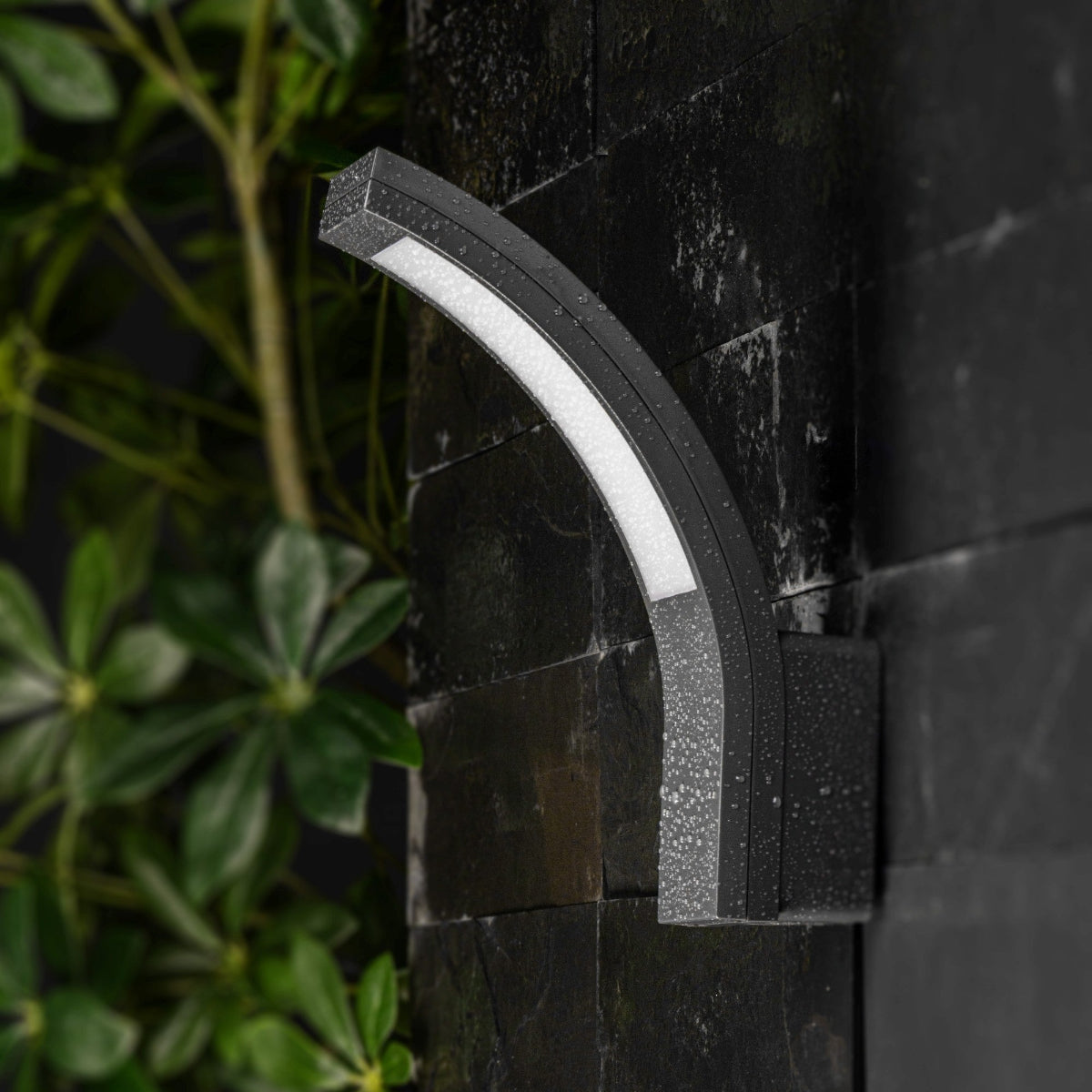 CGC PARIS Grey LED Curved Outdoor Wall Light