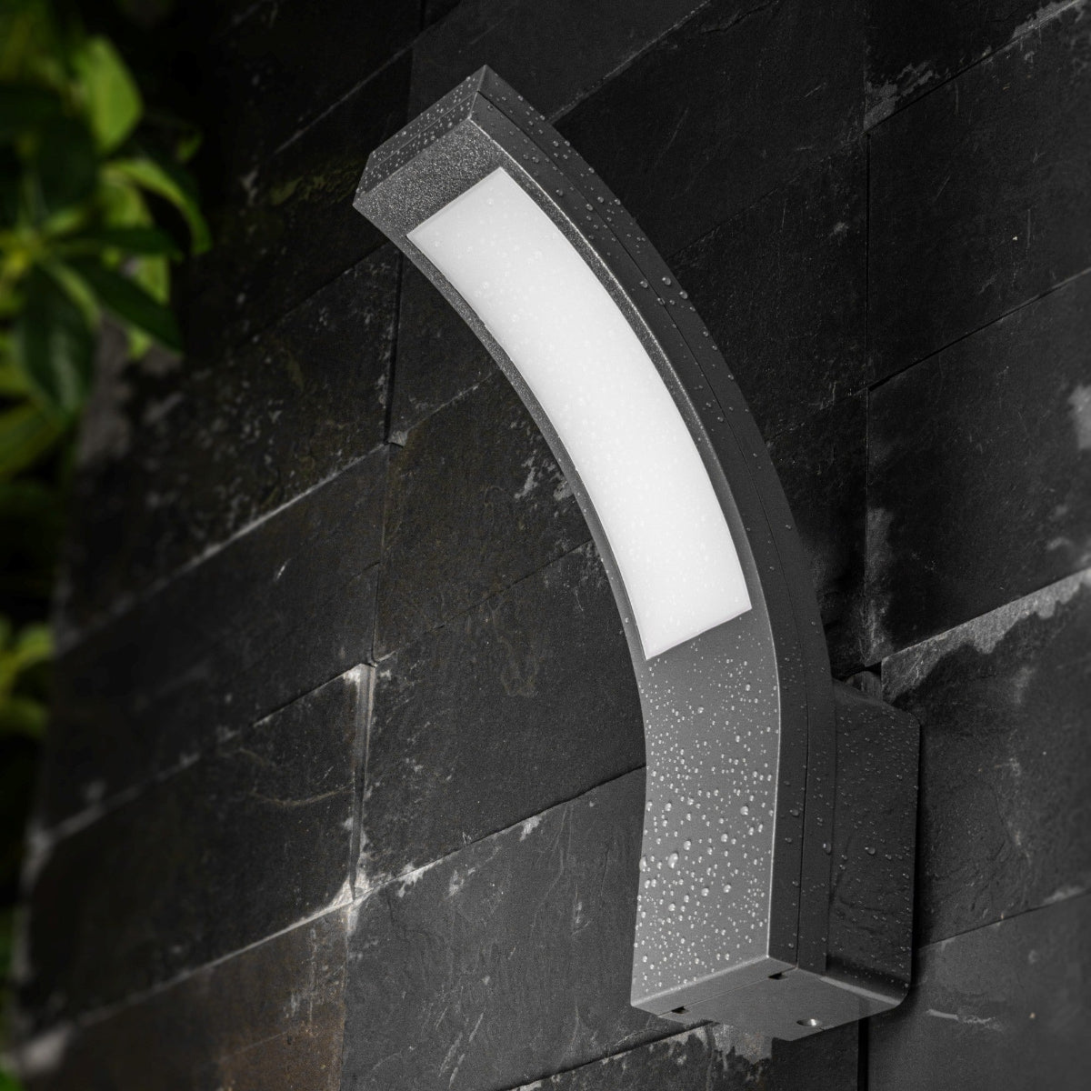 CGC PARIS Grey LED Curved Outdoor Wall Light