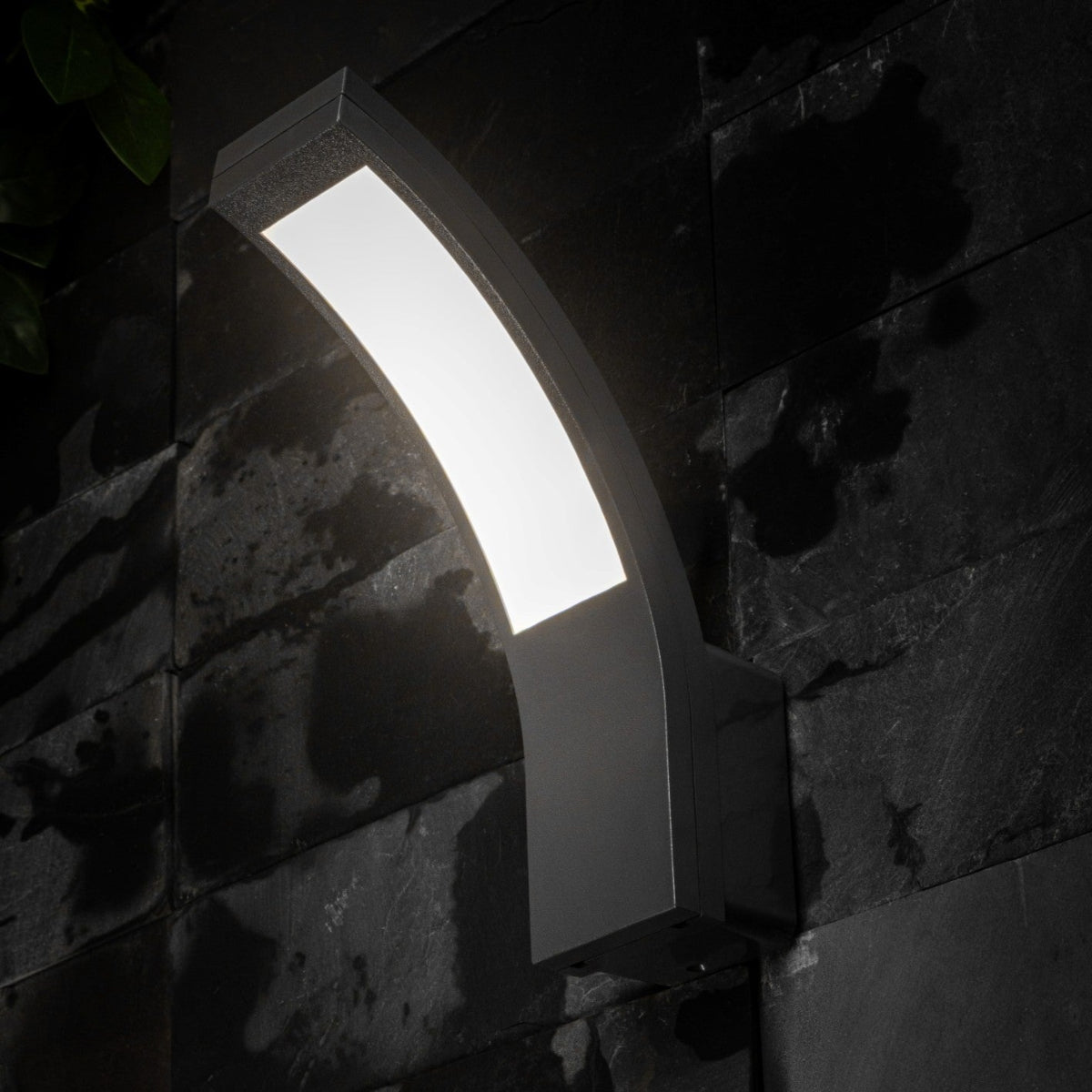 CGC PARIS Grey LED Curved Outdoor Wall Light