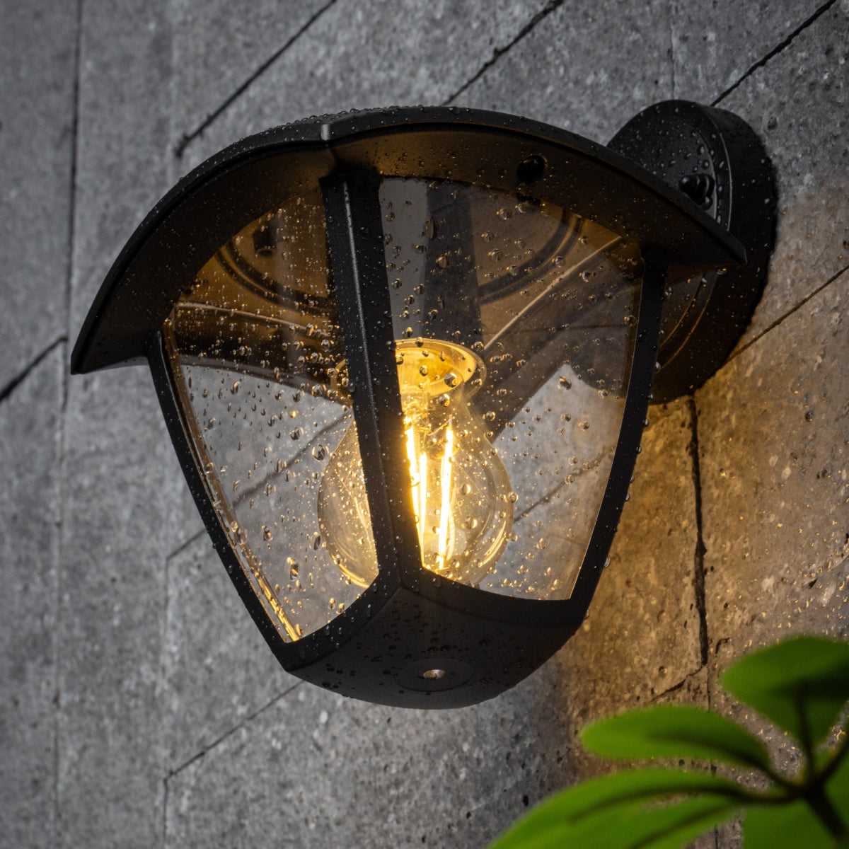CGC VIOLET Down Black Outdoor Wall Lantern Light