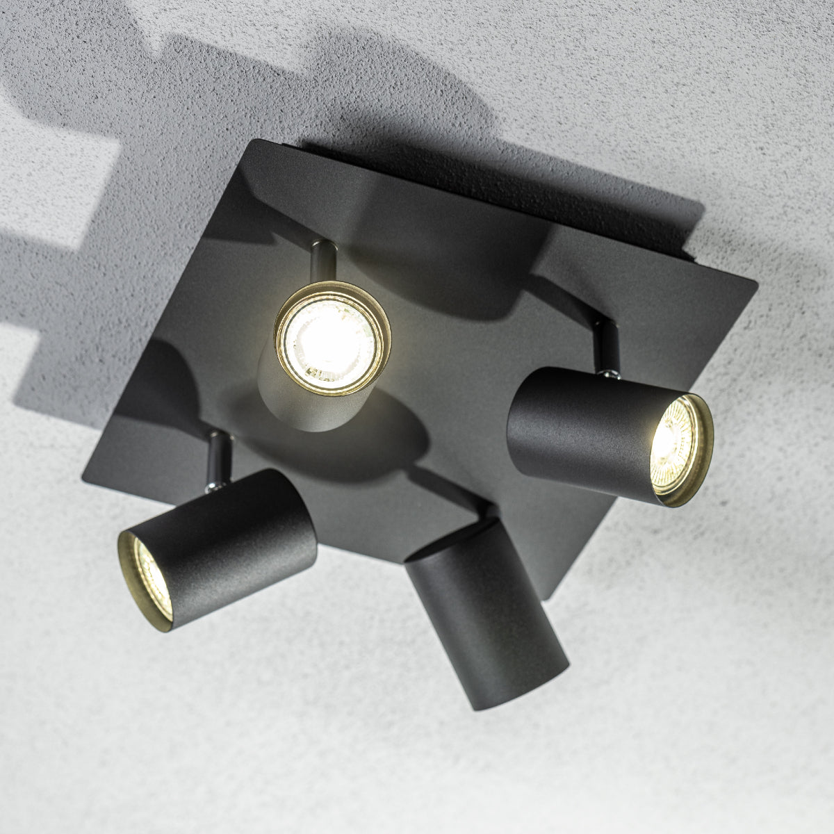 Add an industrial style to your home with the VENETO light finished in black. The lamp is also ideal for task lighting due to the adjustable heads providing a focused beam. The simplistic design of these makes them suitable for all interior styles.