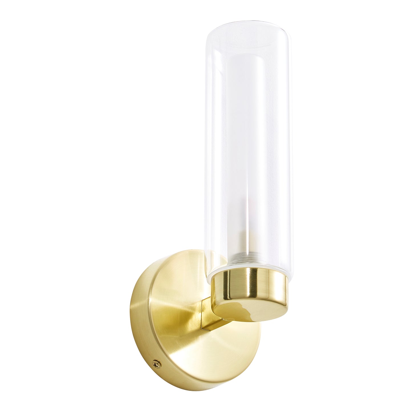 Our Nada satin brass wall light with clear glass diffuser adds a touch of opulence and luxury to the walls of your home. The modern light fitting would look perfect fitted next to a mirror, on corridors or hallways, bedside and living rooms, and as a bonus to this light the IP44 protection makes it suitable for all bathrooms.
