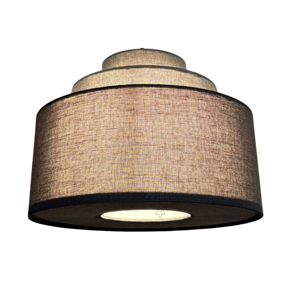 CGC SELINA Tiered Layered Lampshade Grey Fabric