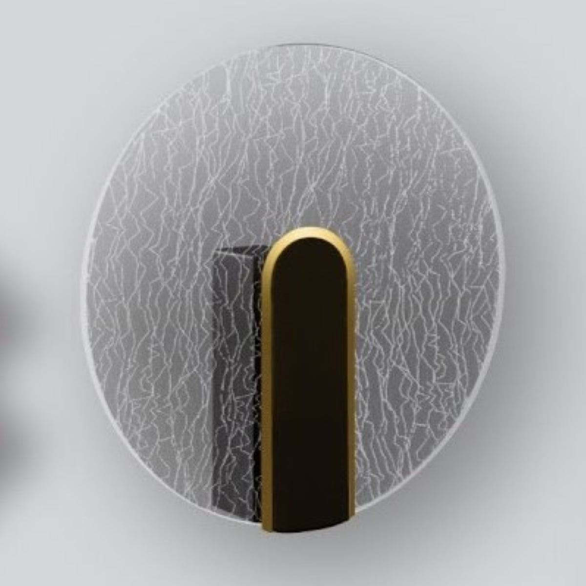 CGC CRACKLE Indoor Round LED Wall Light Black Gold and Crackle Glass Effect 6W 4200k Natural White 730lm