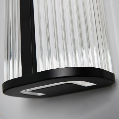 CGC ANAIS Matt Black 8W LED Wall Light Ribbed Diffuser