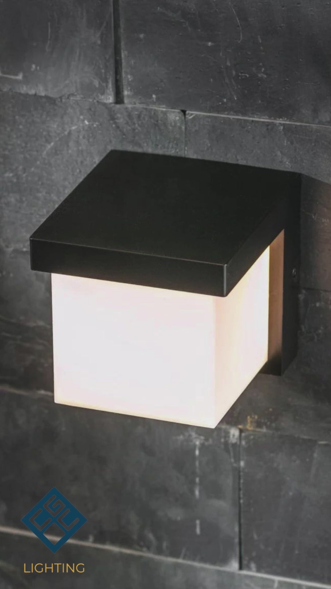 Load video: CGC ADDISON Black Cube LED Outdoor Wall Light 4000k Natural White Integrated LED IP65