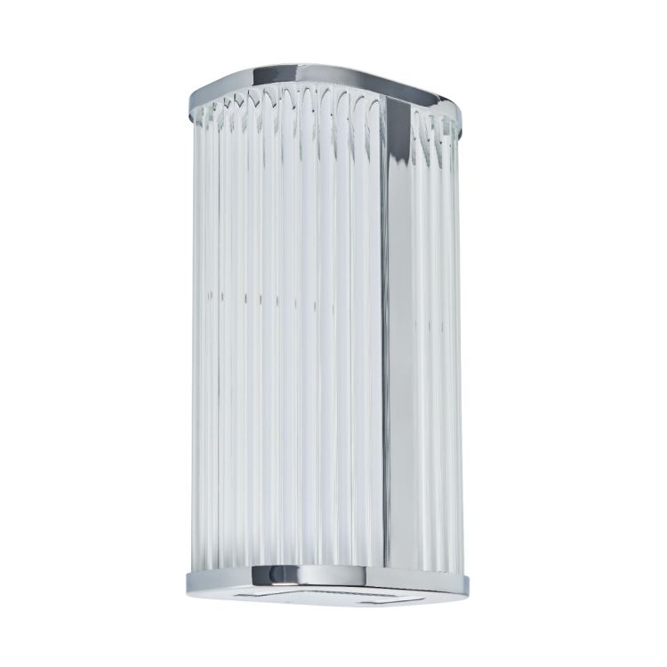 CGC ANAIS Chrome 8W LED Wall Light Ribbed Diffuser IP44