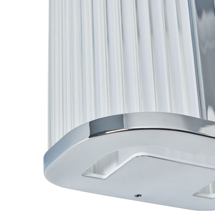 CGC ANAIS Chrome 8W LED Wall Light Ribbed Diffuser IP44