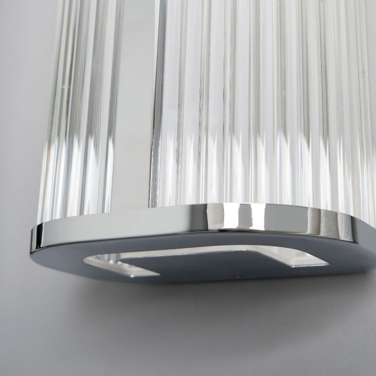 CGC ANAIS Chrome 8W LED Wall Light Ribbed Diffuser IP44