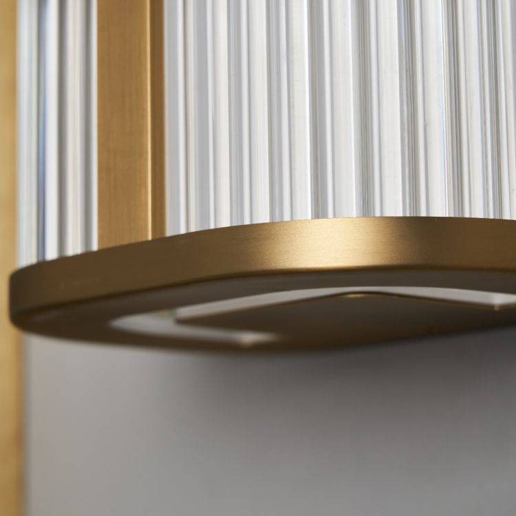 CGC ANAIS Satin Brass 8W LED Wall Light Ribbed Diffuser