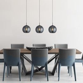 CGC AMSTERDAM Black Metal & Smoked Glass Ceiling Pendant Light