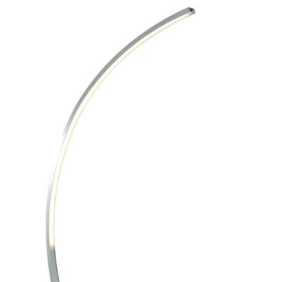 CGC COLTON LED Curved Floor Lamp - Satin Silver & Opal