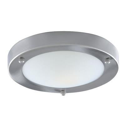CGC DUBLIN Bathroom Ceiling Light - Satin Silver & Acid Glass
