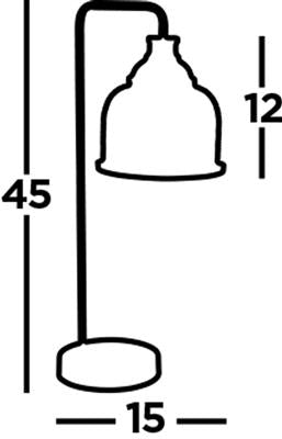 CGC BISTRO Table Lamp - Satin Silver & Halophane Glass