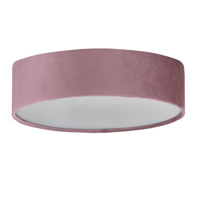 CGC DRUM Pink Velvet Shade Flush Ceiling Light