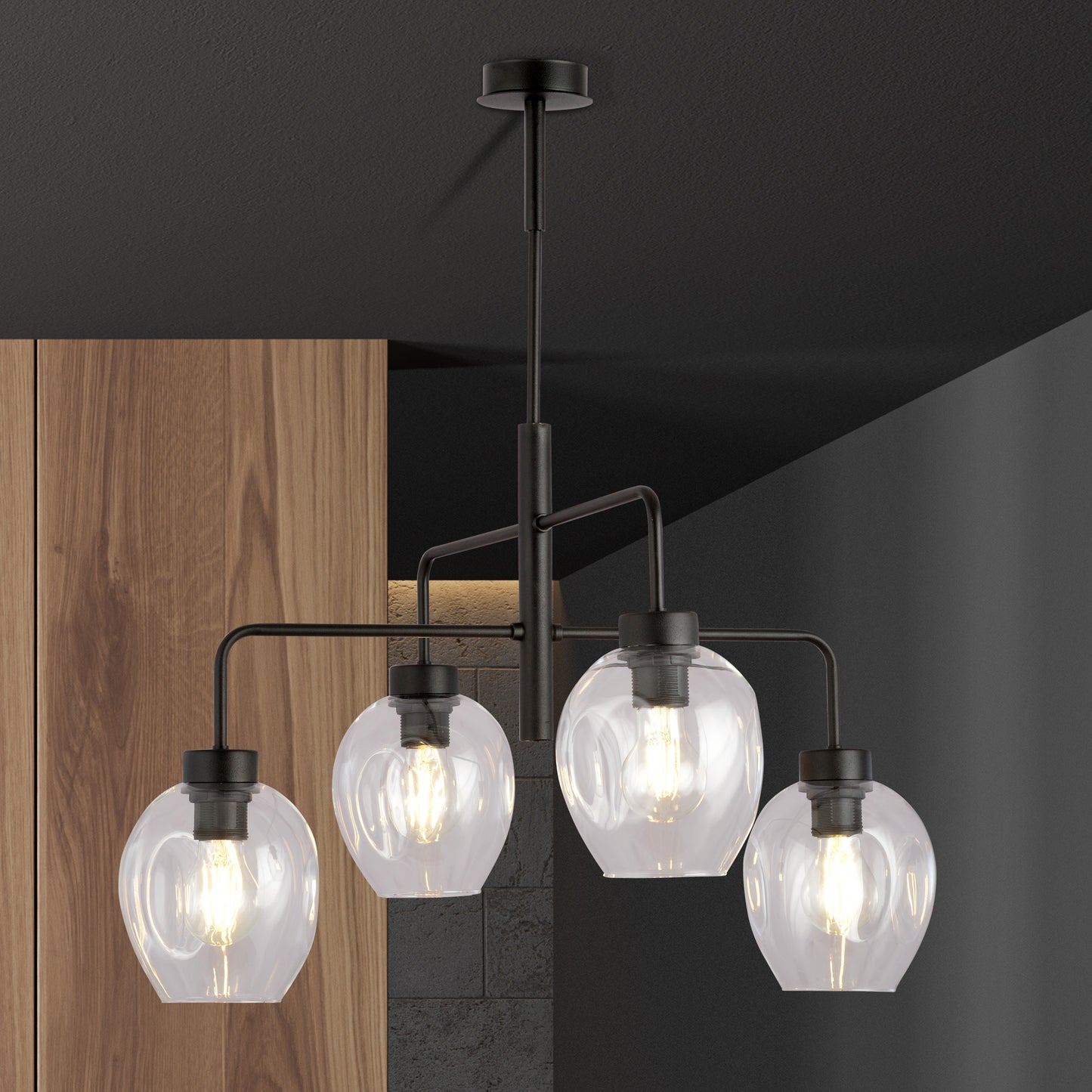 CGC LUKKA 4 BLACK/TRANSPARENT PENDANTLIGHT