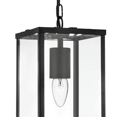 CGC NORA Lantern Ceiling Pendant - Black Metal & Glass