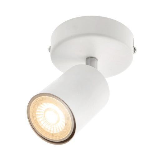Add an industrial style to your home with the Jack single spotlight wall light finished in white. The wall lamp is also ideal for task lighting due to the adjustable heads providing a focused beam, they would also look stunning as a pair of bedroom reading lights. These lights are LED compatible and energy efficient with the appropriate bulb, saving money on electricity bills.