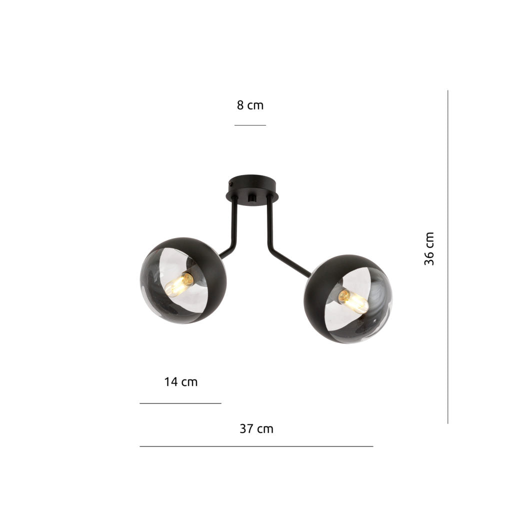 CGC NOVA 2 BLACK/STRIPE CEILING LAMP LIGHT