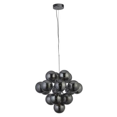 CGC BUBBLE 17Lt Ceiling Pendant - Chrome & Smoked Glass