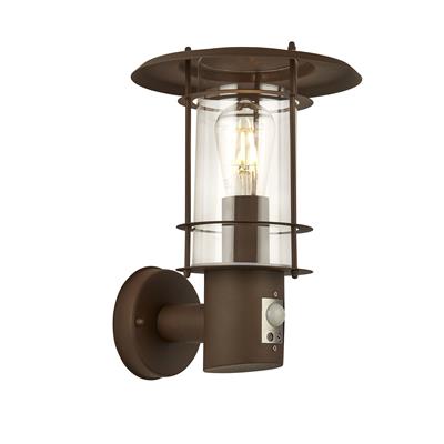 CGC EDGEWARE Outdoor Wall Light with Sensor - Rust Brown