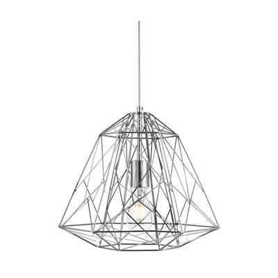CGC GEOMETRIC Cage Ceiling Pendant - Chrome Metal
