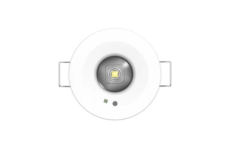 CGC Recessed Round White IP20 Emergency Downlight with Changeable Corridor and Open Area Lens