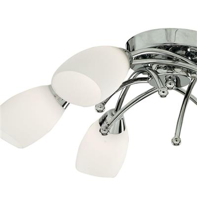 CGC OPERA Chrome & Opal Glass Flush Ceiling Light