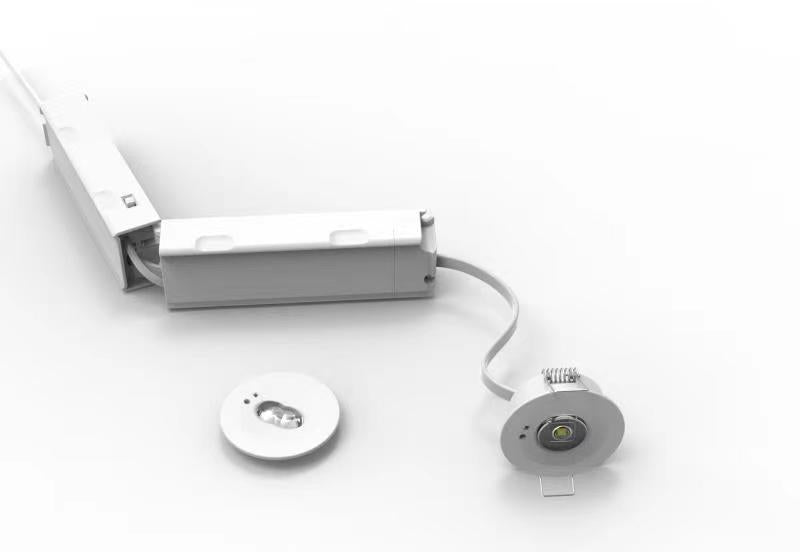 CGC Recessed Round White IP20 Emergency Downlight with Changeable Corridor and Open Area Lens